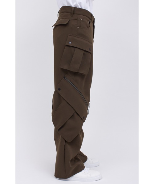 TORNADO MART（トルネードマート）の「ﾀﾞﾌﾞﾙｸﾛｽﾜｲﾄﾞｶｰｺﾞﾊﾟﾝﾂ（カーゴパンツ・メンズ・カーキ/ブラック・S/M/L/LL）」の4枚目の写真