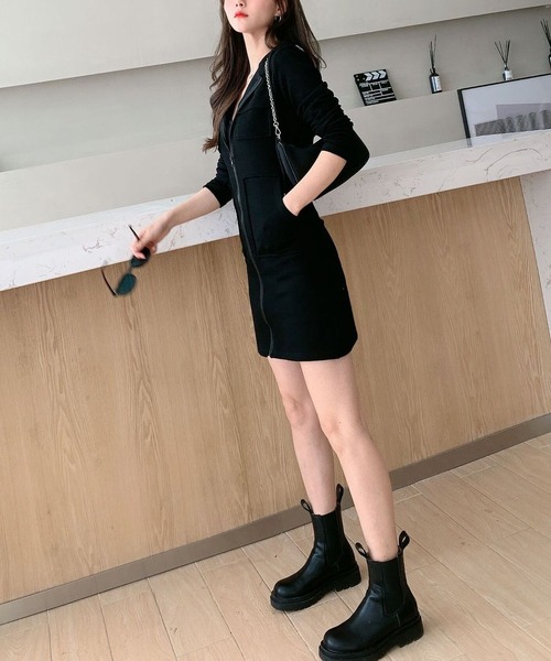 MAISON DE THERESE(メゾン ド テレーズ)の「パーカー付きロングワンピース(ワンピース・レディース・ブラック/グレー・M/L)」の13枚目の写真