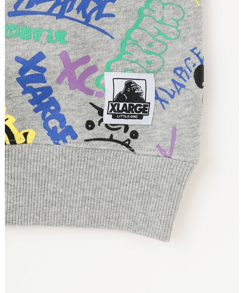 XLARGE KIDS（エクストララージキッズ）の「グラフィティロゴ総柄トレーナー（スウェット・キッズ・ブラック/トップグレー・140cm/130cm/90cm/80ｃｍ/120cm/100cm/110cm）」の11枚目の写真