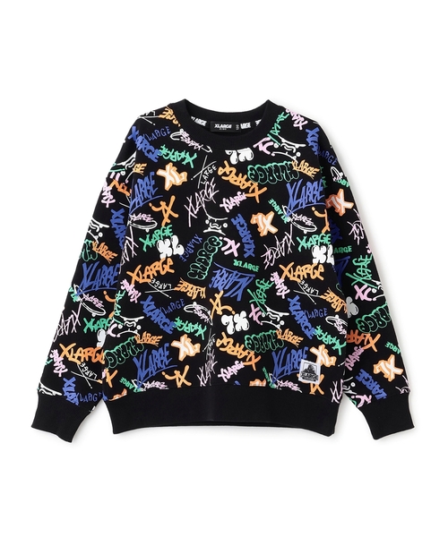 XLARGE KIDS（エクストララージキッズ）の「グラフィティロゴ総柄トレーナー（スウェット・キッズ・ブラック/トップグレー・140cm/130cm/90cm/80ｃｍ/120cm/100cm/110cm）」の6枚目の写真