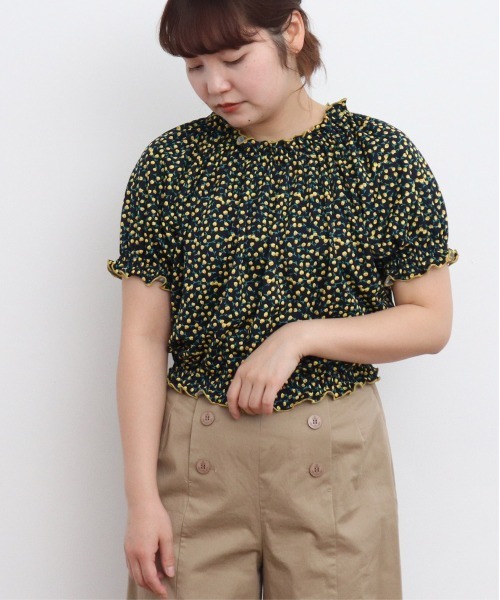 Dot＆Stripes CHILD WOMAN（ドットアンドストライプス　チャイルドウーマン）の「ポンチ small roseプリント パフスリーブブラウス（シャツ/ブラウス・レディース・ブラック/ネイビー・FREE）」の22枚目の写真