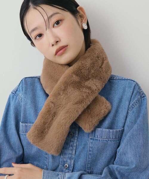 AMERICAN HOLIC（アメリカンホリック）の「リバーシブルフェイクファーティペット（マフラー・レディース・グレー/ベージュ・FREE）」の15枚目の写真