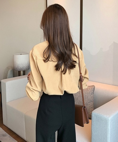 SallyLunn(サリーラン)の「ポケットデザイン長袖シャツ(シャツ/ブラウス・レディース・ベージュ/ホワイト・LARGE/MEDIUM)」の10枚目の写真