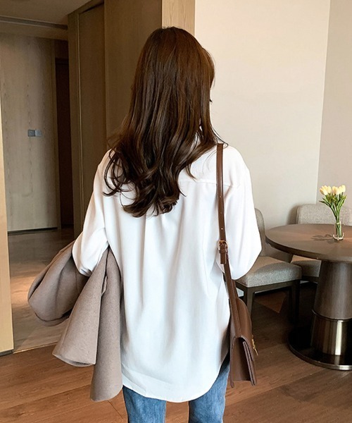 SallyLunn(サリーラン)の「ポケットデザイン長袖シャツ(シャツ/ブラウス・レディース・ベージュ/ホワイト・LARGE/MEDIUM)」の8枚目の写真
