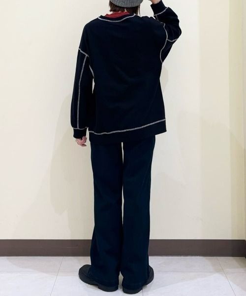 EDWIN（エドウィン）の「EDWIN(エドウィン)【レディース】「BODY FIRE」イージーワイドパンツ（デニムパンツ・レディース・ノンウォッシュ・XS/S/M/L/XL）」の5枚目の写真