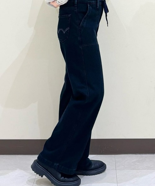 EDWIN（エドウィン）の「EDWIN(エドウィン)【レディース】「BODY FIRE」イージーワイドパンツ（デニムパンツ・レディース・ノンウォッシュ・XS/S/M/L/XL）」の7枚目の写真