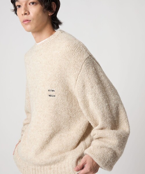 CITEN（シテン）の「＜CITEN＞ブークレールーズニットプルオーバー（ニット/セーター・メンズ・グレー系/ナチュラル/ブラック・M/L）」の4枚目の写真