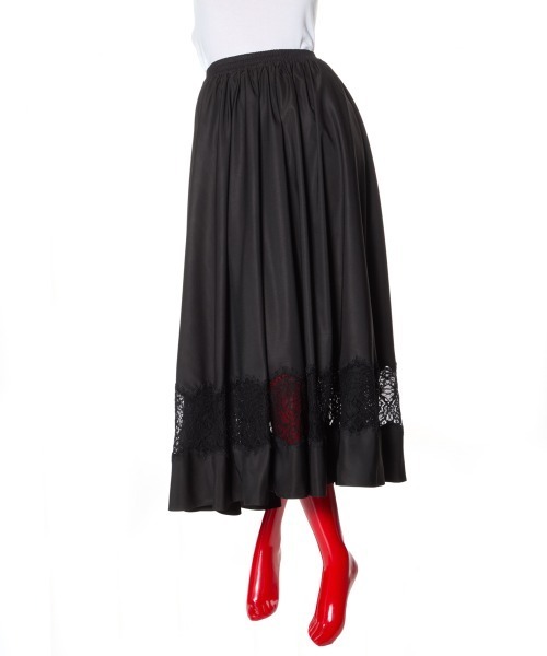 DOUBLE STANDARD CLOTHING(ダブルスタンダードクロージング)の「レースフレアスカート(WEB限定)(スカート・レディース・ブラック・38/36)」の3枚目の写真