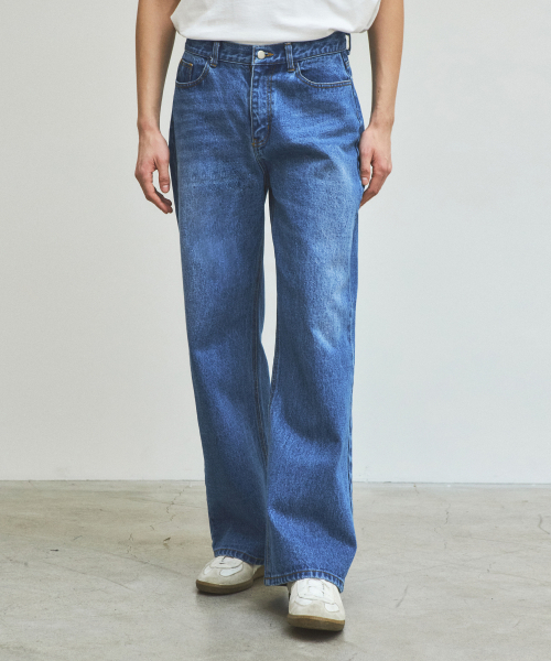 WEDNESDAY OASIS(ウェンズデーオアシス)の「リラックスドキャットウォッシングデニムパンツ_Blue(WC25-PT02)(デニムパンツ・メンズ・ブルー・MEDIUM/LARGE)」の3枚目の写真