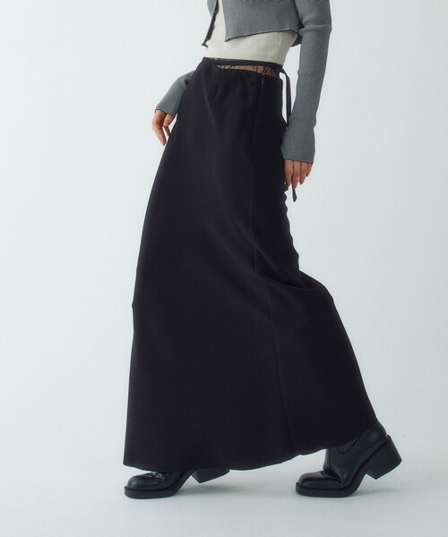 CODE A（コードエー）の「◆【Re】easy－fit long skirt（スカート・レディース・ホワイト/ブラック・38/36/34）」の2枚目の写真