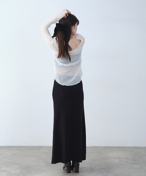 CODE A（コードエー）の「◆【Re】easy－fit long skirt（スカート・レディース・ホワイト/ブラック・38/36/34）」の3枚目の写真