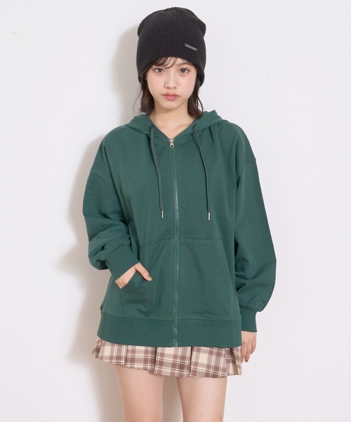 LOVETOXIC（ラブトキシック）の「【裏起毛】綿100%ZIPパーカ（パーカー・キッズ・ブラック/ホワイト系その他/グリーン・M:150cm/S:140cm/L:160cm/LL(170cm)）」の19枚目の写真