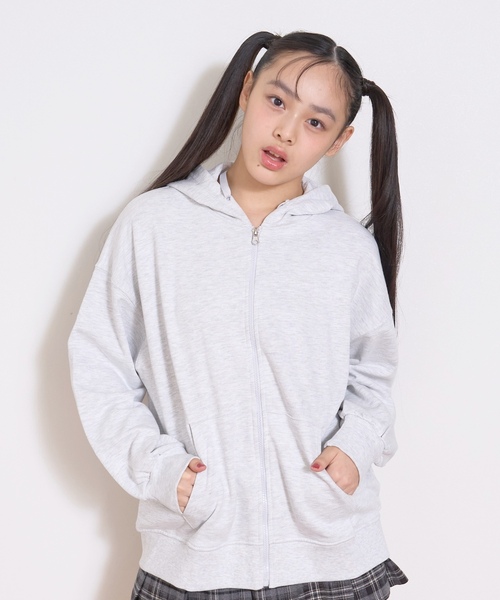 LOVETOXIC（ラブトキシック）の「【裏起毛】綿100%ZIPパーカ（パーカー・キッズ・ブラック/ホワイト系その他/グリーン・M:150cm/S:140cm/L:160cm/LL(170cm)）」の18枚目の写真