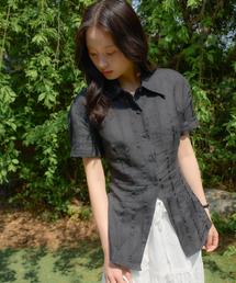 SALON DE YOHN（サロンドヨーン）の「Classic Linen Short Sleeve Shirt_ Black（シャツ/ブラウス）」