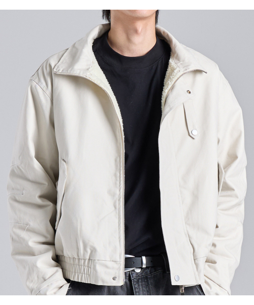 BUTTON SEOUL（ボタンソウル）の「クロップヘビーボアツーウェイワークジャケット（アイボリー）（ブルゾン・メンズ・その他・LARGE/X-LARGE/MEDIUM）」の8枚目の写真