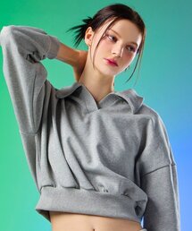 ソフトテクスチャー無地カラークロップスウェット [GRAY] スウェットシャツver.