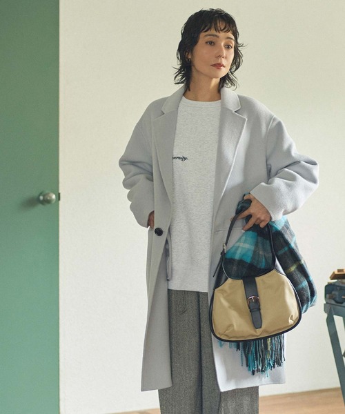 Gready Brilliant（グレディブリリアン）の「Ｗフェイスロングテーラーコート（その他アウター・レディース・アイボリー/サックスブルー/イエロー・38）」の4枚目の写真