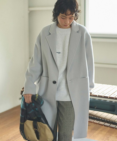 Gready Brilliant（グレディブリリアン）の「Ｗフェイスロングテーラーコート（その他アウター・レディース・アイボリー/サックスブルー/イエロー・38）」の5枚目の写真