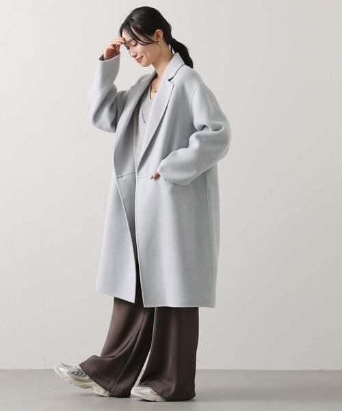 Gready Brilliant（グレディブリリアン）の「Ｗフェイスロングテーラーコート（その他アウター・レディース・アイボリー/サックスブルー/イエロー・38）」の9枚目の写真