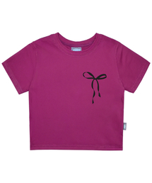 小さなリボンクロップTシャツ【マゼンタ】