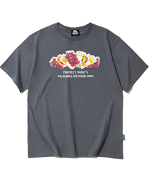 プラスチックフルーツ グラフィックTシャツ - グレー