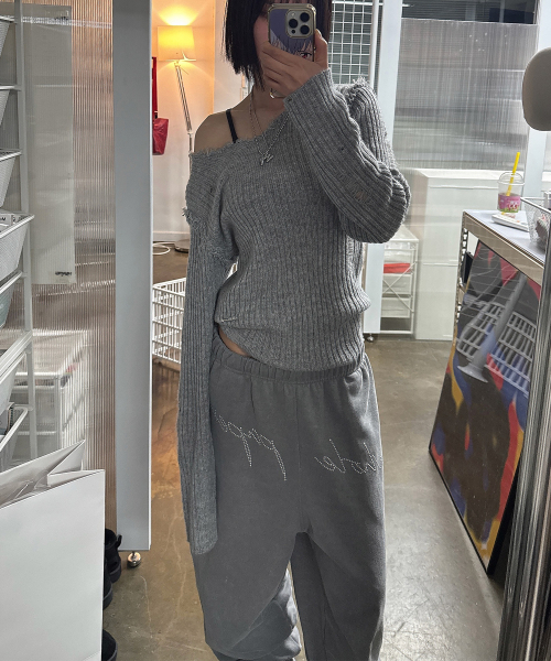 WHOLE PAPER(ホールペーパー)の「キュービック裏起毛スウェットパンツ(グレー)(スウェットパンツ・レディース・グレー・ONE)」の11枚目の写真