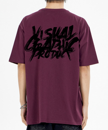 BY.L（バイエル）の「Paint Graffiti Logo Short Sleeve T-Shirt Wine（Tシャツ/カットソー・メンズ）」