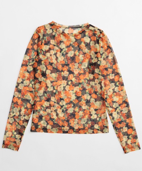 MAISON SPECIAL(メゾンスペシャル)の「Flower Print Tops/ブラーフラワープリントトップス(Tシャツ/カットソー・レディース・オレンジ/ブルー・FREE)」の10枚目の写真