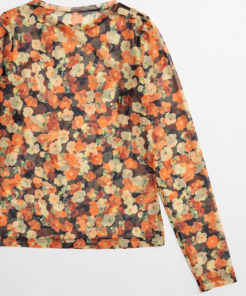 MAISON SPECIAL(メゾンスペシャル)の「Flower Print Tops/ブラーフラワープリントトップス(Tシャツ/カットソー・レディース・オレンジ/ブルー・FREE)」の11枚目の写真