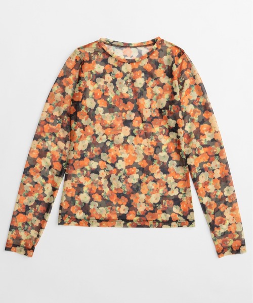 MAISON SPECIAL(メゾンスペシャル)の「Flower Print Tops/ブラーフラワープリントトップス(Tシャツ/カットソー・レディース・オレンジ/ブルー・FREE)」の18枚目の写真