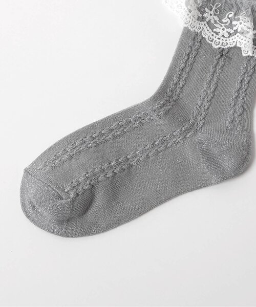 apres les cours(アプレレクール)の「スカラップレースソックス(ソックス/靴下・キッズ・オフホワイト/グレー・21/18/15 /12)」の3枚目の写真