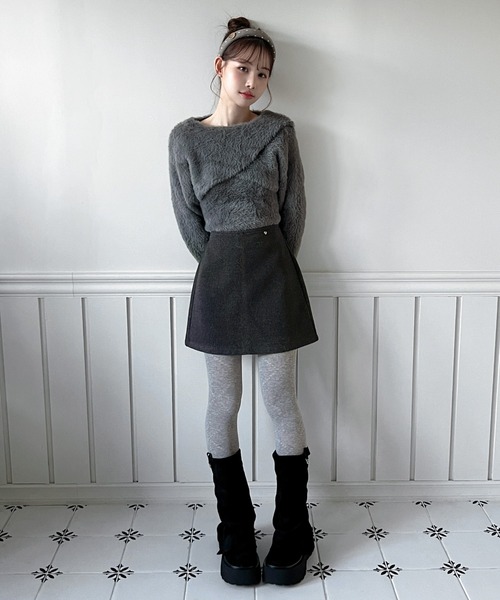 by muni:r(バイ ムニール)の「シルバーチャームミニスカート(スカート・レディース・グレー/アイボリー・SMALL/MEDIUM)」の18枚目の写真