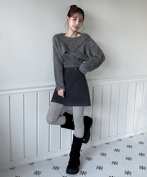 by muni:r(バイ ムニール)の「シルバーチャームミニスカート(スカート・レディース・グレー/アイボリー・SMALL/MEDIUM)」の20枚目の写真