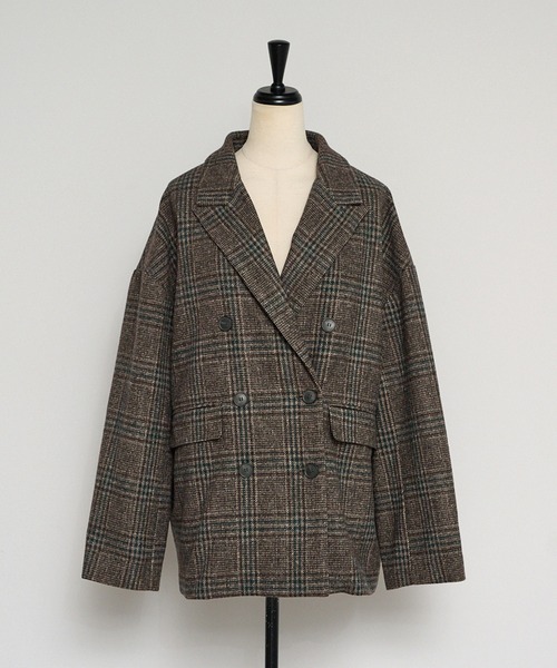 新品タグ付き 23区　チェック柄 ウールテーラードジャケット　大きいサイズ 楽天市場】テーラードジャケット ウール調 洗える チェック柄 コート