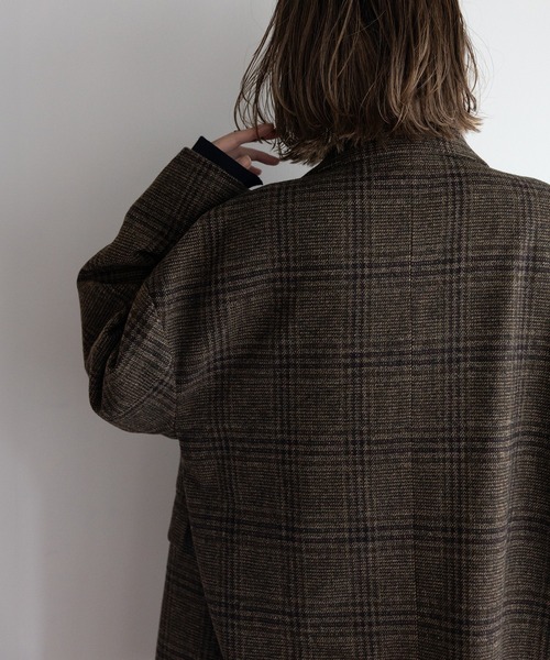 セール】ウールタッチグレンチェックジャケット（テーラードジャケット