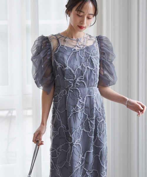 anne by RANAN(anne by RANAN)の「【3WAY/袖取り外し可能】フェザーレースドレス 結婚式 お呼ばれ オケージョンドレス(ドレス・レディース・グレー/ピンク/ブラック系・L/LL/M)」の8枚目の写真