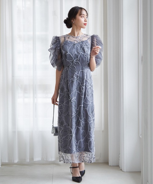 anne by RANAN(anne by RANAN)の「【3WAY/袖取り外し可能】フェザーレースドレス 結婚式 お呼ばれ オケージョンドレス(ドレス・レディース・グレー/ピンク/ブラック系・L/LL/M)」の9枚目の写真