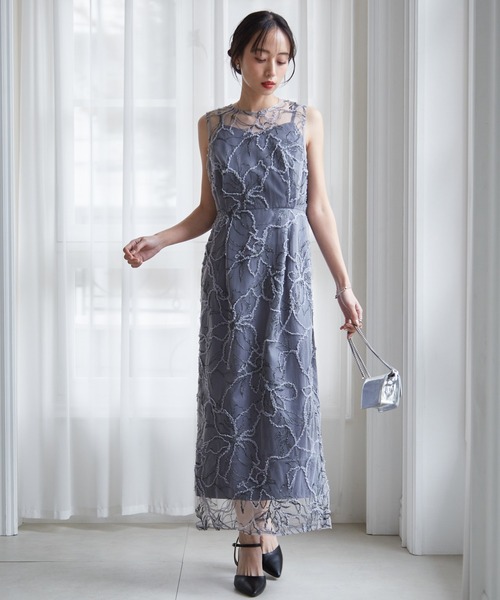 anne by RANAN(anne by RANAN)の「【3WAY/袖取り外し可能】フェザーレースドレス 結婚式 お呼ばれ オケージョンドレス(ドレス・レディース・グレー/ピンク/ブラック系・L/LL/M)」の13枚目の写真