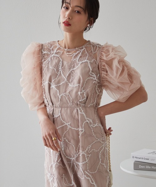 anne by RANAN(anne by RANAN)の「【3WAY/袖取り外し可能】フェザーレースドレス 結婚式 お呼ばれ オケージョンドレス(ドレス・レディース・グレー/ピンク/ブラック系・L/LL/M)」の14枚目の写真