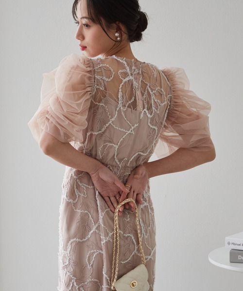 anne by RANAN(anne by RANAN)の「【3WAY/袖取り外し可能】フェザーレースドレス 結婚式 お呼ばれ オケージョンドレス(ドレス・レディース・グレー/ピンク/ブラック系・L/LL/M)」の16枚目の写真