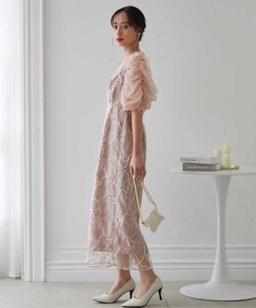 anne by RANAN(anne by RANAN)の「【3WAY/袖取り外し可能】フェザーレースドレス 結婚式 お呼ばれ オケージョンドレス(ドレス・レディース・グレー/ピンク/ブラック系・L/LL/M)」の18枚目の写真