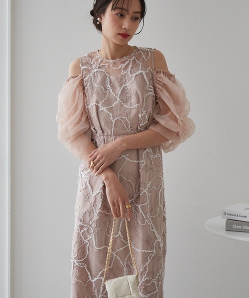 anne by RANAN(anne by RANAN)の「【3WAY/袖取り外し可能】フェザーレースドレス 結婚式 お呼ばれ オケージョンドレス(ドレス・レディース・グレー/ピンク/ブラック系・L/LL/M)」の20枚目の写真