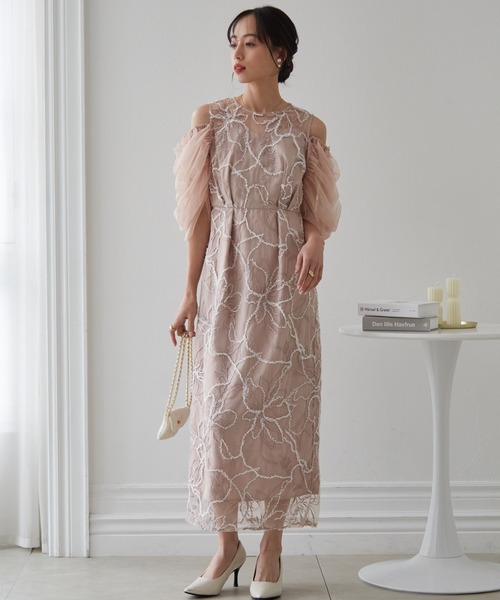 anne by RANAN(anne by RANAN)の「【3WAY/袖取り外し可能】フェザーレースドレス 結婚式 お呼ばれ オケージョンドレス(ドレス・レディース・グレー/ピンク/ブラック系・L/LL/M)」の22枚目の写真