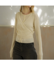 Wool blend wrap-cardigan set [KNFW04CD06]_[2color]