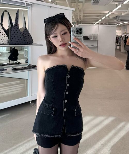 OPUS 0012(オーパス0012)の「Op. 07 TYPA DENIM TOP BLACK(その他トップス・レディース・その他・FREE)」の3枚目の写真
