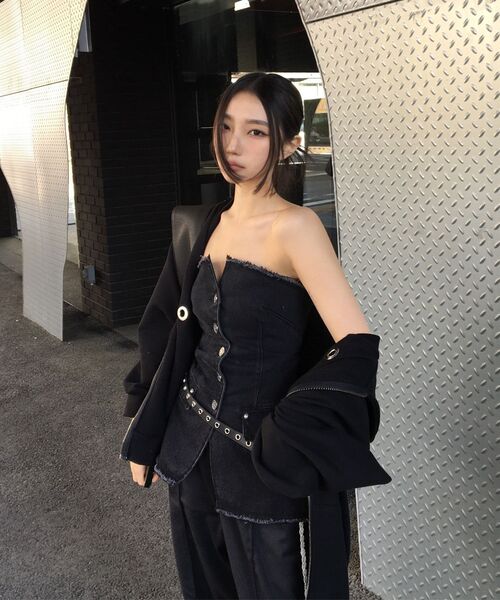OPUS 0012(オーパス0012)の「Op. 07 TYPA DENIM TOP BLACK(その他トップス・レディース・その他・FREE)」の5枚目の写真