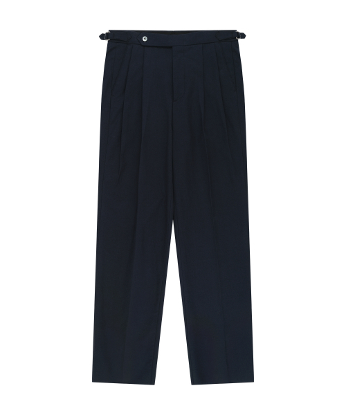 BELLIEF(ベリーフ)の「Linen / Cotton Double Pleats relaxed Chino Pants (Navy)(その他パンツ・メンズ・その他・MEDIUM/X-LARGE)」の1枚目の写真