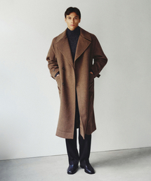 Robel Overfit Wrap Coat Brown