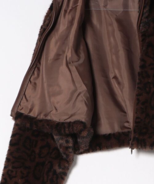 CECIL McBEE（セシルマクビー）の「MIXシャギーレオパード柄ジャケット（その他アウター・レディース・オフホワイト/ブラウン・MEDIUM/LARGE）」の3枚目の写真