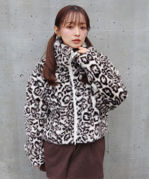 CECIL McBEE（セシルマクビー）の「MIXシャギーレオパード柄ジャケット（その他アウター・レディース・オフホワイト/ブラウン・MEDIUM/LARGE）」の10枚目の写真